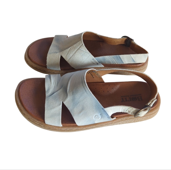 Born Carah Suede Leather Comfort Sandals 7 / 38 Light Blue - Picture 10 of 16